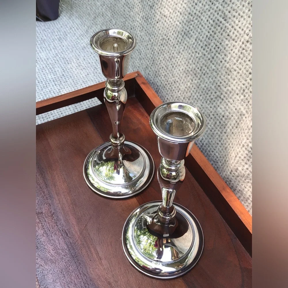 Beautiful Vintage Gorham Silverplate Candlestick Pair - Classic
